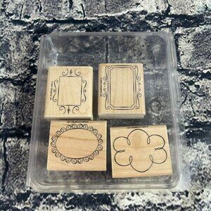 Stampin Up FINE FRAMES Set of 4 Wooden Stamps
